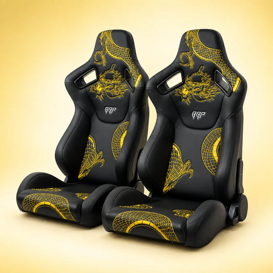 BULL BOOST Ryujin Collection Gold Dragon Reclinable Racing Seats – Pair