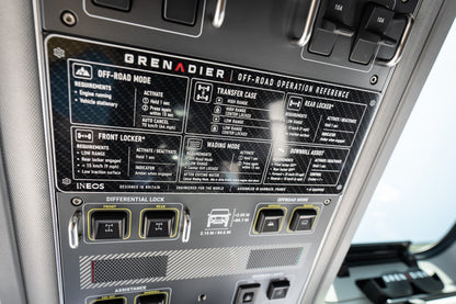 Overhead Control Panel Offroad Operation Reference Plate - 2024+ Grenadier