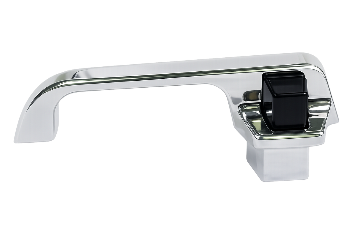 73-87 Chevy & GMC C10 Billet Door Handles, Smooth Detail (Polished) [Black Button]