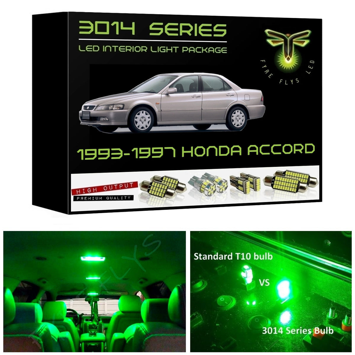 1993-1997 Honda Accord Super Bright 3014 Series LED interior light kit