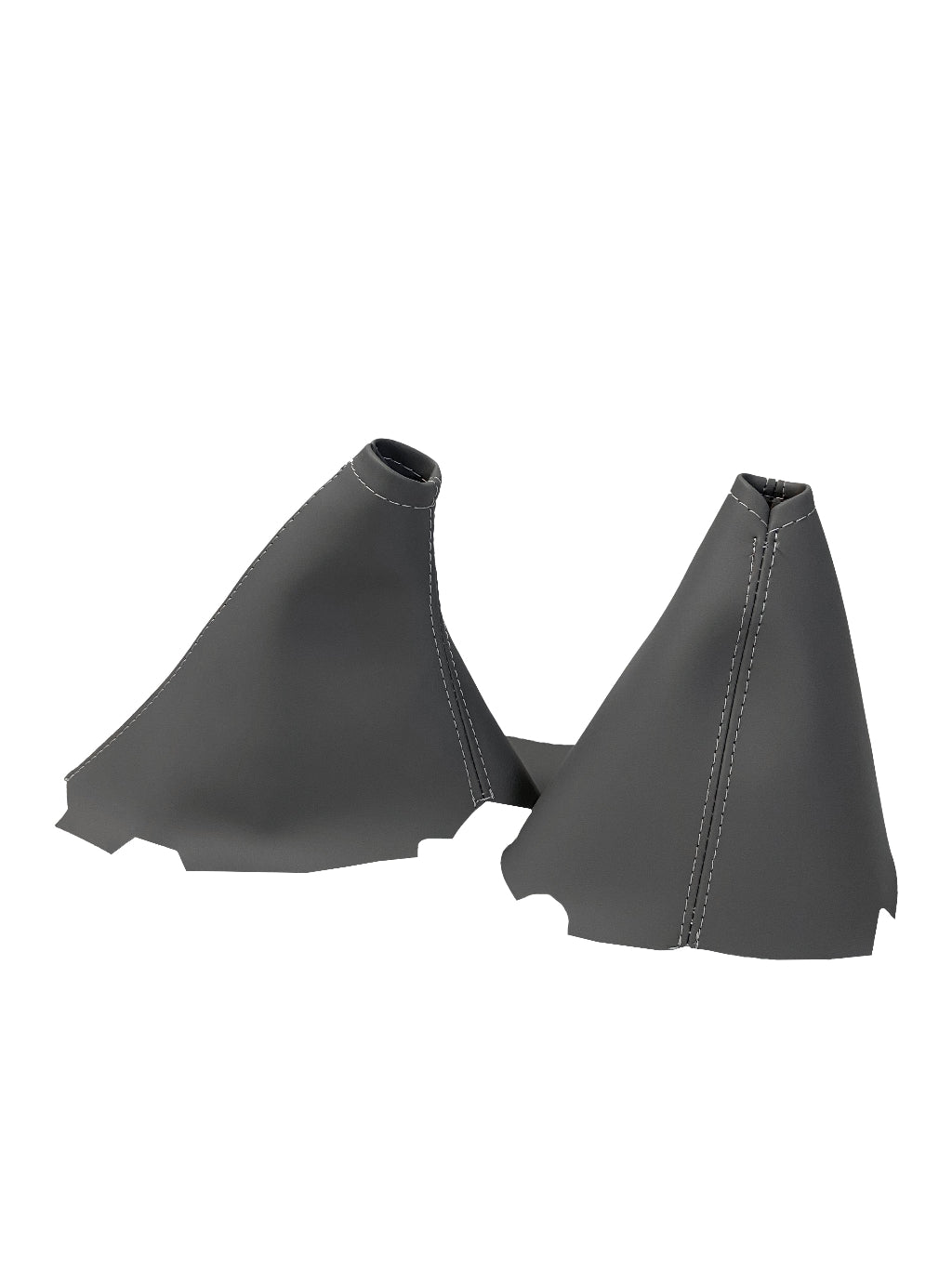 Titanium Gray Leather Handbrake & Shift Boot Cover Compatible With 2005-2013 Chevy Corvette C6