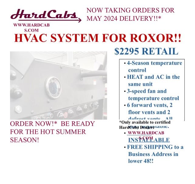 HardCabs 4 Seat Roxor Cab, Wiper Kit Included