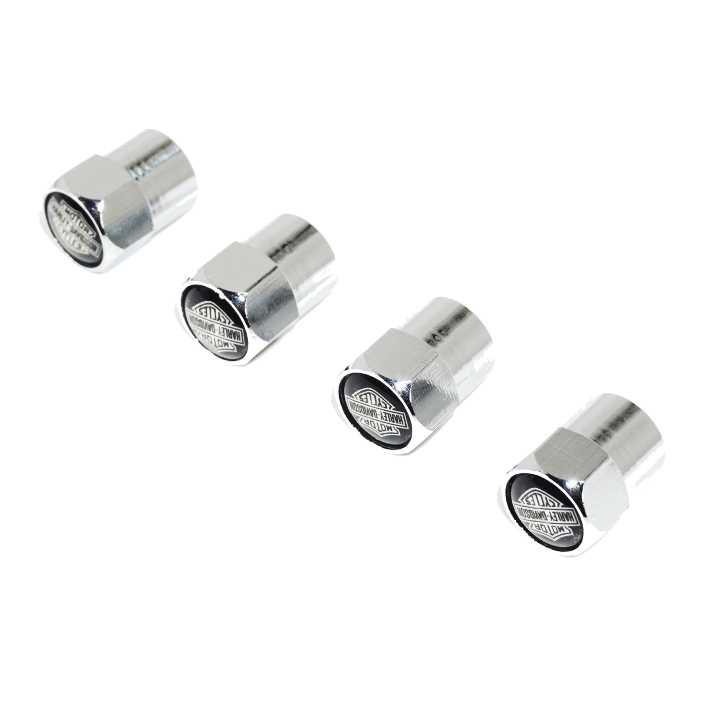 Chrome Valve Stem Tire Caps, Style: Harley Davidson