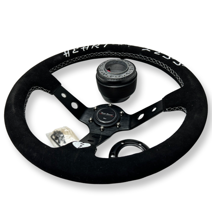 Suede Steering Wheel + Hub Adapter Kit For Subaru Impreza WRX STI Legacy Eclipse