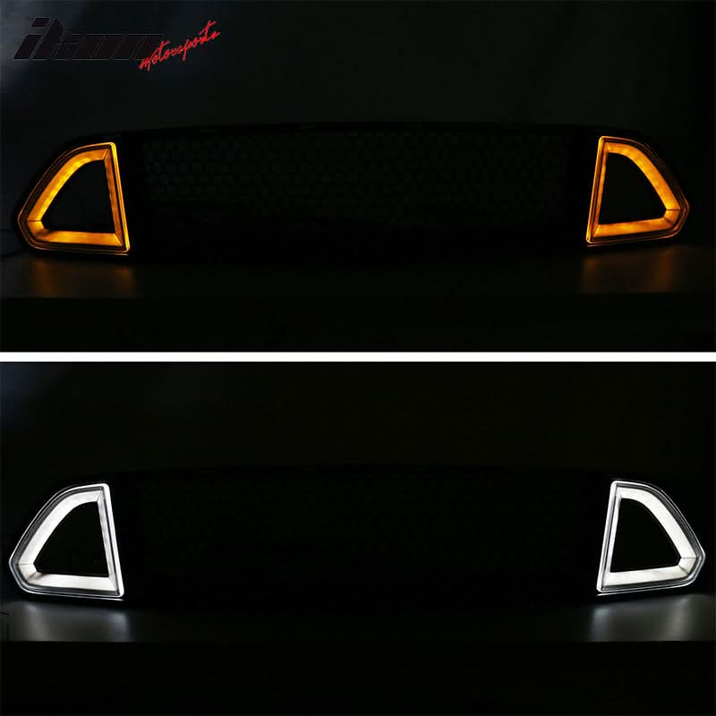 2015-2017 Ford Mustang Front Upper Grille W/White DRL Yellow Signal