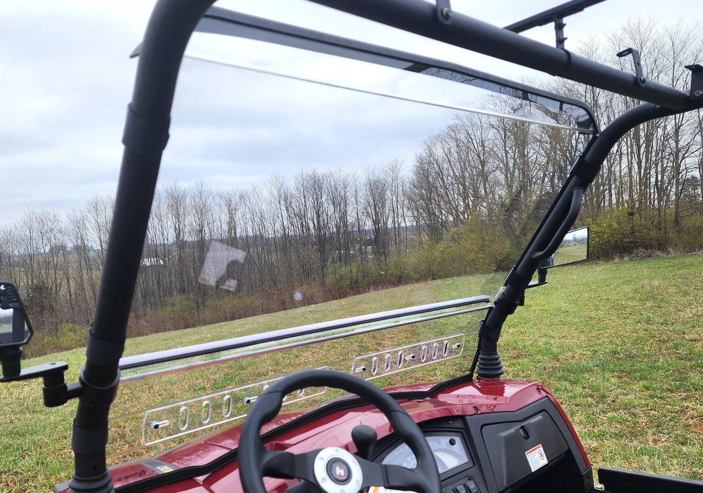 HiSun Sector 1000 Crew - 2 Pc Windshield with Vent, Clamp, and Hard Coat Options