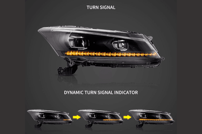 Honda Accord 8th Gen Inspired Black Demon Eyes and Ordinary Projector Headlights (2008-2012)