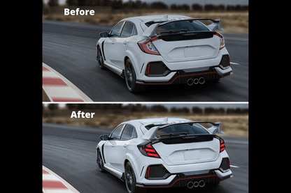 Honda Civic 10th Gen Hatchback and Type R Smoked Style LED Tail Lights Upgrade (2016-2021)