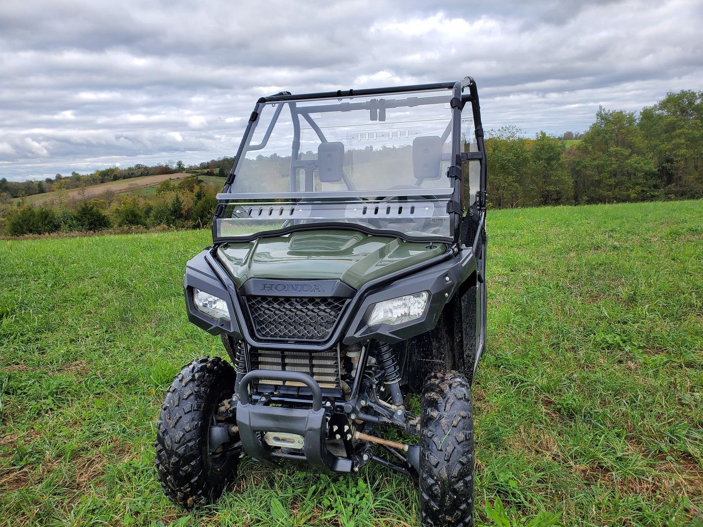 Honda Pioneer 500/520 - 2 Pc Windshield with Vent, Clamp, and Hard Coat Options