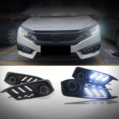 2016-2018 Honda Civic 10th Gen Sedan Front Bumper DRL Turn Signals — V2