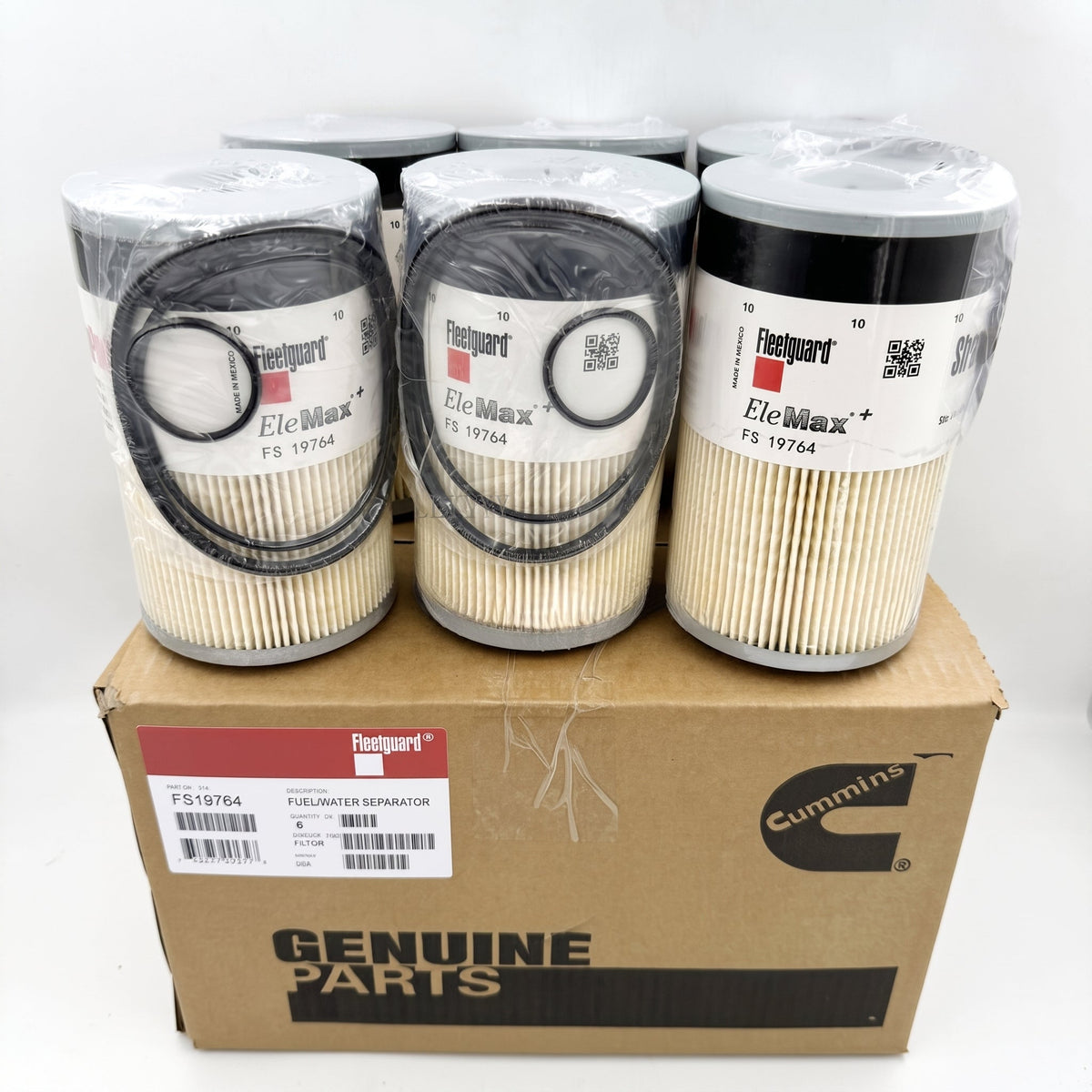 Fleetguard FS19764 Fuel Water Separator 6-Pack OEM Cummins ISX Davco