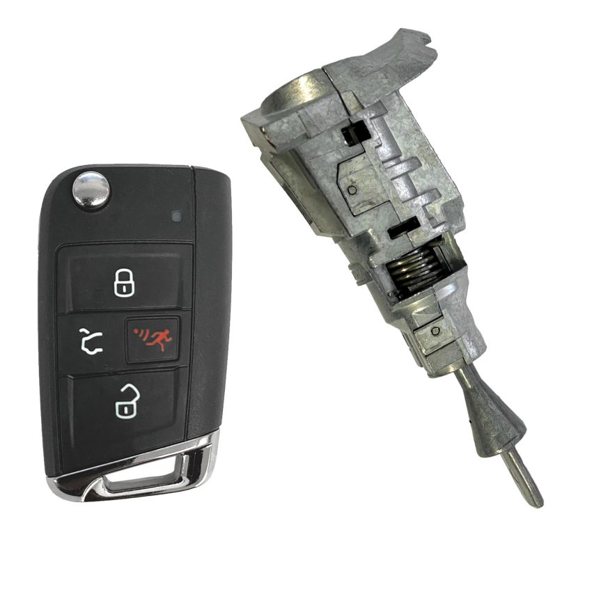 Volkswagen 2018-2022 OEM 4 Button Flip KESSY Key and/or Cylinder Lock Package | New