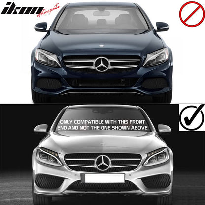2015-2018 Benz W205 Sport DP Style Unpainted Black Front Bumper Lip PU