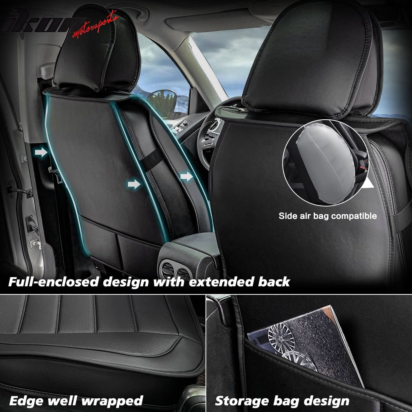 Universal Fit PU Leather Car Seat Covers Cushion Protector - 04 Style