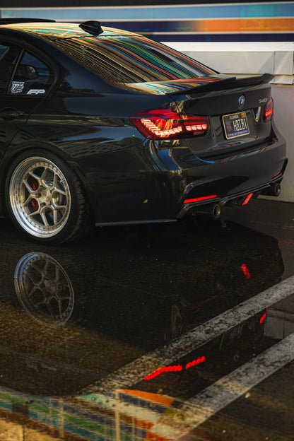 K Style Carbon Fiber Rear Diffuser w/ F1 Brake Light - F3X 3-Series