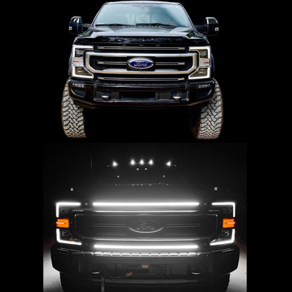 2021-2022 Ford F-250/F-350/F-450/F-550 LED Grille Light Kit – Non-High-Flow, KR/STX/XLT/Platinum, IP67