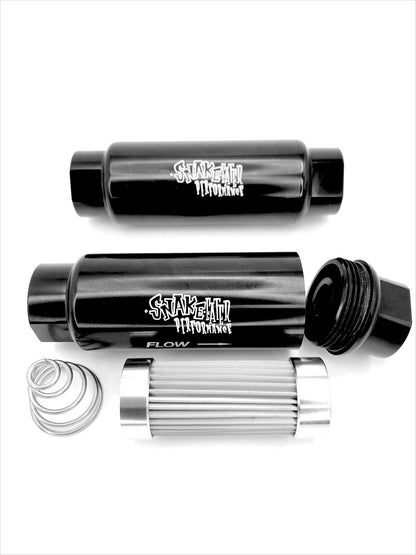 SEP Billet Inline Fuel Filter -6 AN, -8 AN & -10 AN (10-micron Stainless)