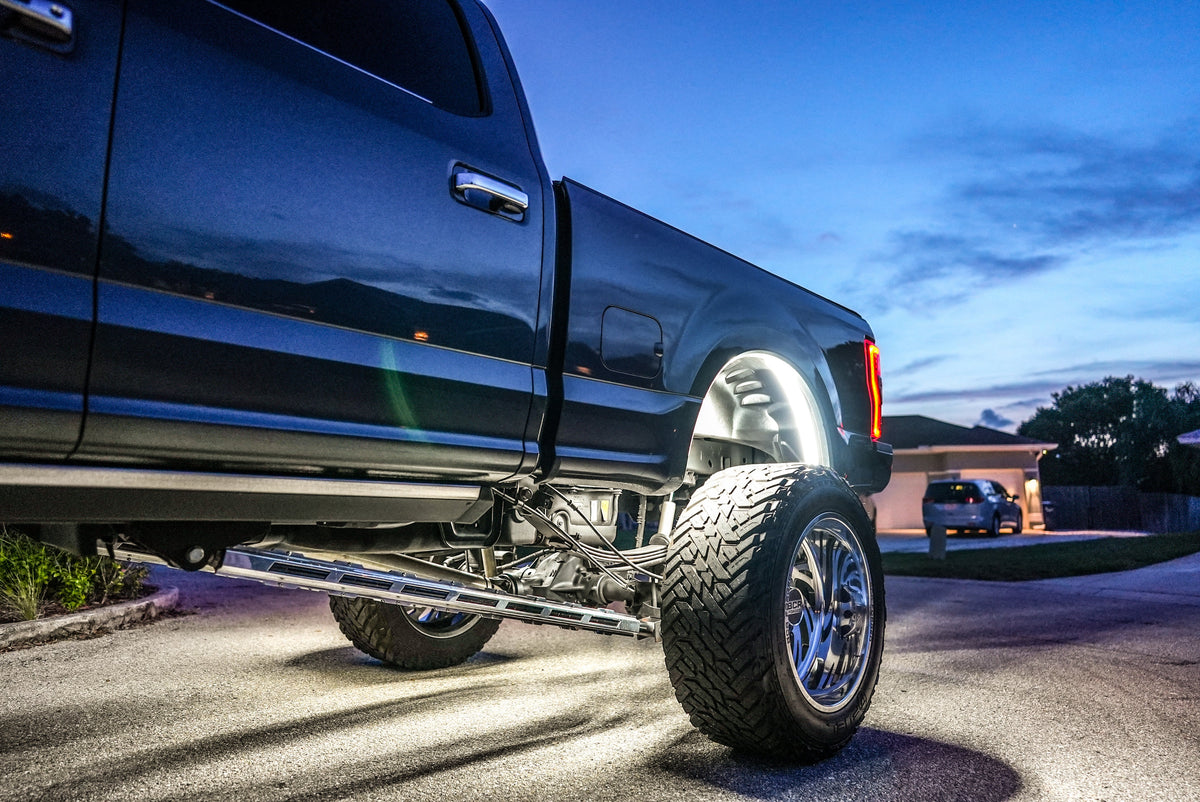 Fender-Well “Ghost” LED Light Kit – 4-Piece, Fits U.S. Full-Size Trucks w/ Plastic Liners, IP68, T52 Aluminum