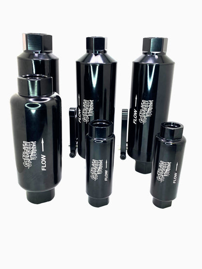 SEP Billet Inline Fuel Filter -6 AN, -8 AN & -10 AN (10-micron Stainless)