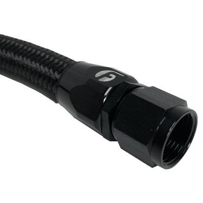 Fleece Performance 94-98 Dodge Cummins 39.5in 12 Valve Coolant Bypass Hose (BLK - Braided)