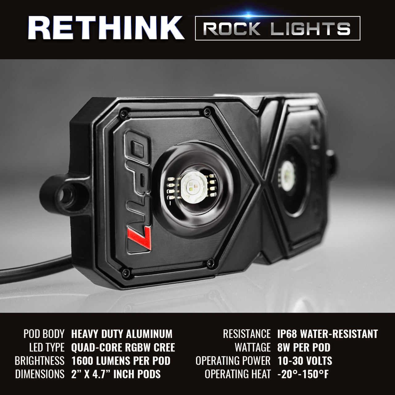 AURA PRO LED Lighting Kit for Truck Bundle (Quantum LED Rocklight + Underglow LED Kit + Sidekick LED Kit ) - Bluetooth APP and Remote Controlled