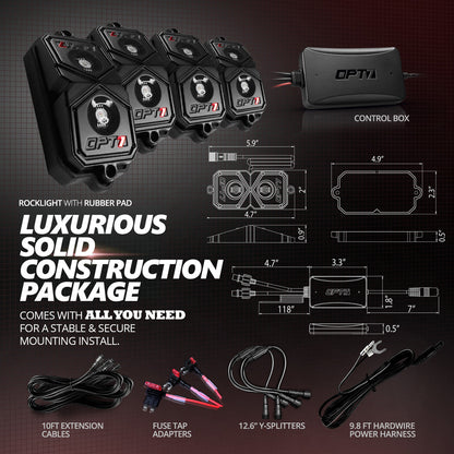 AURA 09-18 Ram Bundle- RGBW Headlights +Interior + Quantum Rock lights + Grille w- Bluetooth