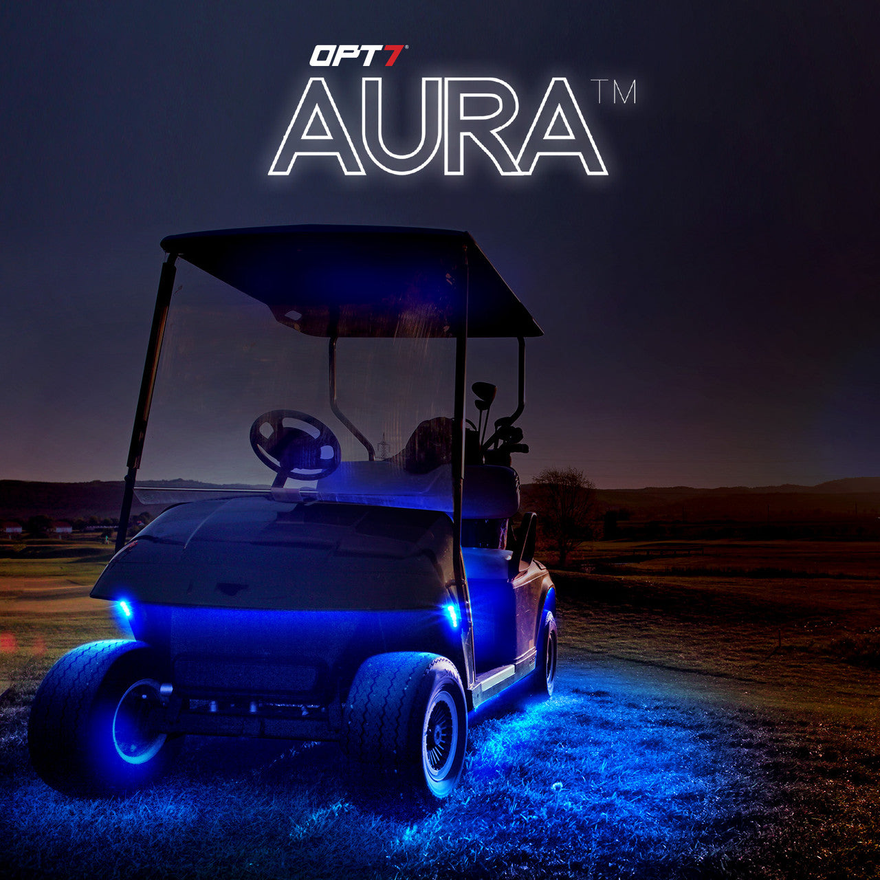 AURA PRO Golf Cart Flexible Underbody Glow LED Lighting Strip Kit - Bluetooth Enabled APP - Full Color Spectrum