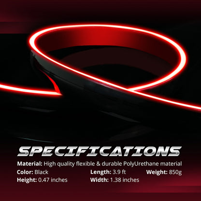OPT7 Universal LED Rear Spoiler Lip Kit (3.9ft) for Car Trunk Exterior Accessories Brake light Universal Fit for Roof Wing