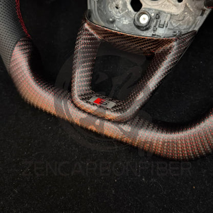 IN STOCK - 2021-2025 Audi B9.5 A/S/RS 4/5 S/RS Q7/8 Carbon Fiber Steering Wheel