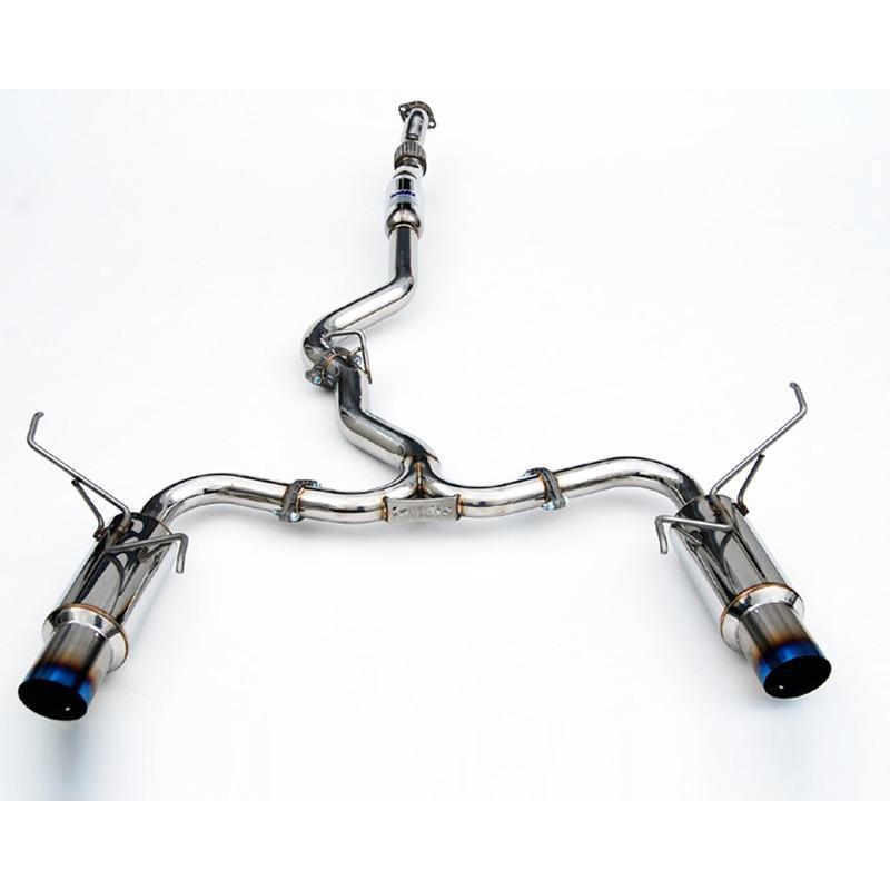 Invidia [08-14 STI, 11-14 WRX Hatchback] Dual N1 Single Layer Titanium Tipped Cat Back Exhaust | HS08STIGTT