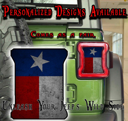 Texas flag Taillight cover decal 33
