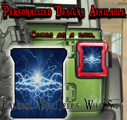 Blue lighting taillight cover decal 39
