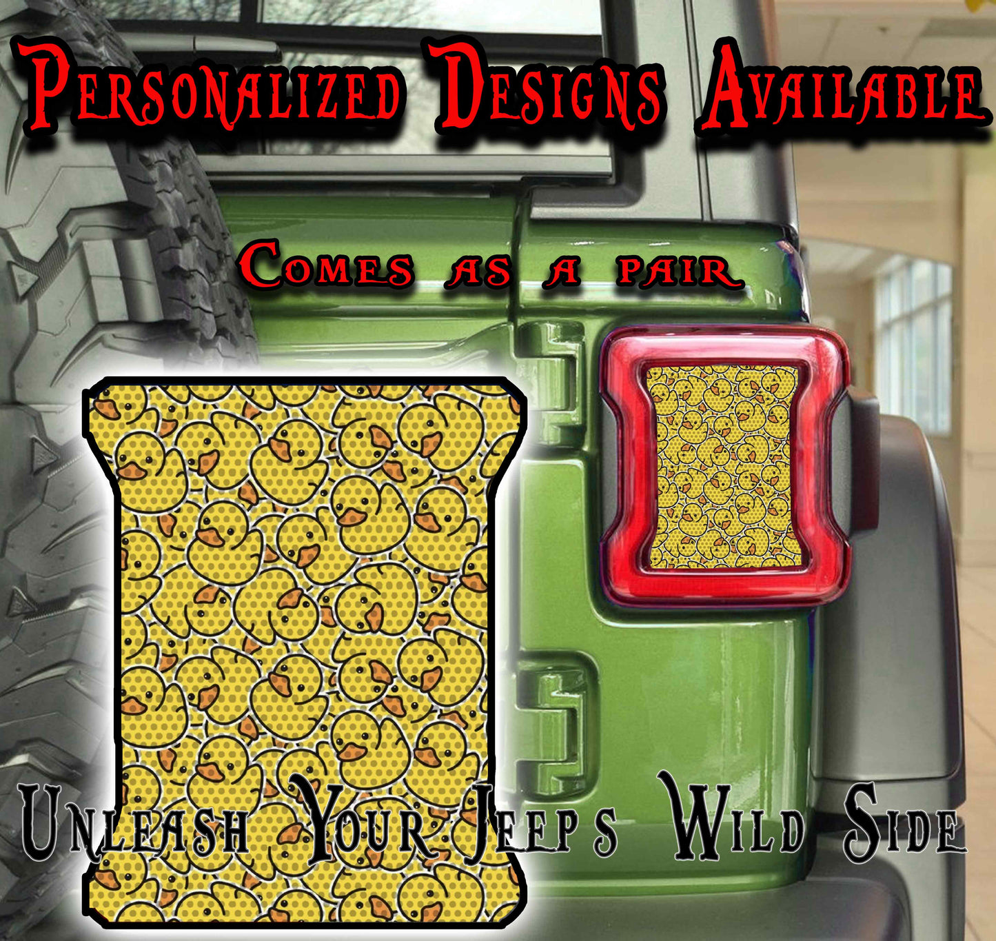 Yellow ducks Taillight cover decal 5