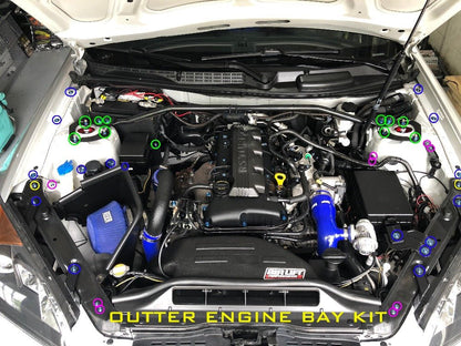 JDC Titanium Engine Bay Dress-Up Hardware Kit | Hyundai Genesis Coupe 2.0T BK1
