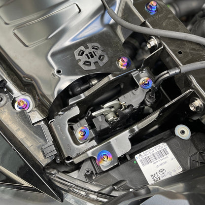 JDC Titanium Hood Latch Mechanism Hardware Kit | A90 Toyota Supra