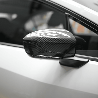 JDMuscle [22-25 WRX w/o Turn Signal] Tanso Pre-preg Carbon Fiber Side Mirror Lower Trim Covers w/ Gloss Finish