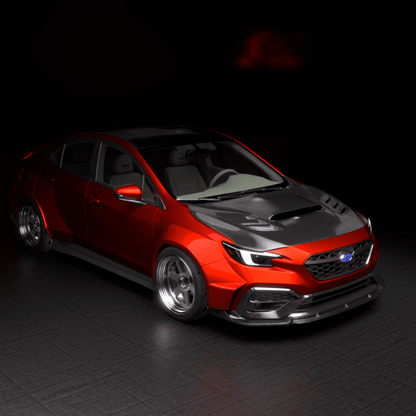 JDMuscle [22-26 WRX] Carbon Fiber Naga Style Front Bumper Lip