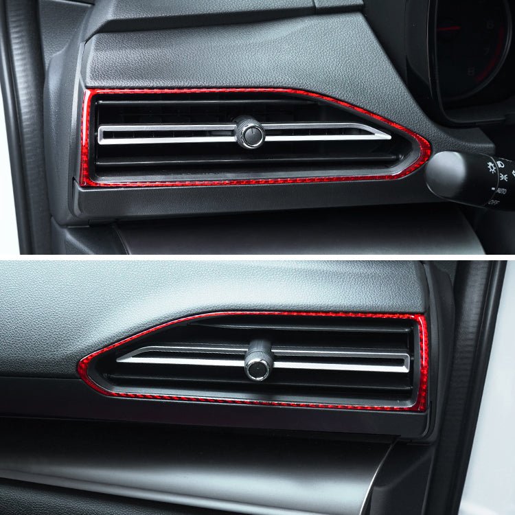 JDMuscle [22-26 WRX] P&S Series Carbon Fiber AC Trim Covers 4 PC | Black Carbon Fiber/ Red Carbon Fiber*Clearance*No Returns*