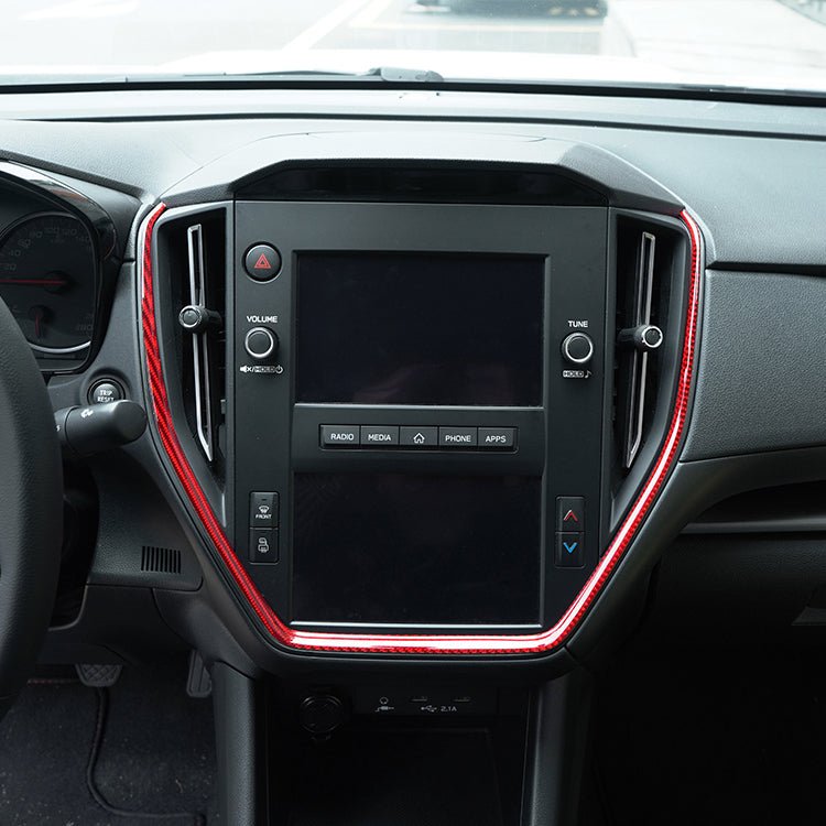 JDMuscle [22-26 WRX] P&S Series Carbon Fiber Center Console Frame Trim | Black Carbon Fiber/ Red Carbon Fiber*Clearance*No Returns*