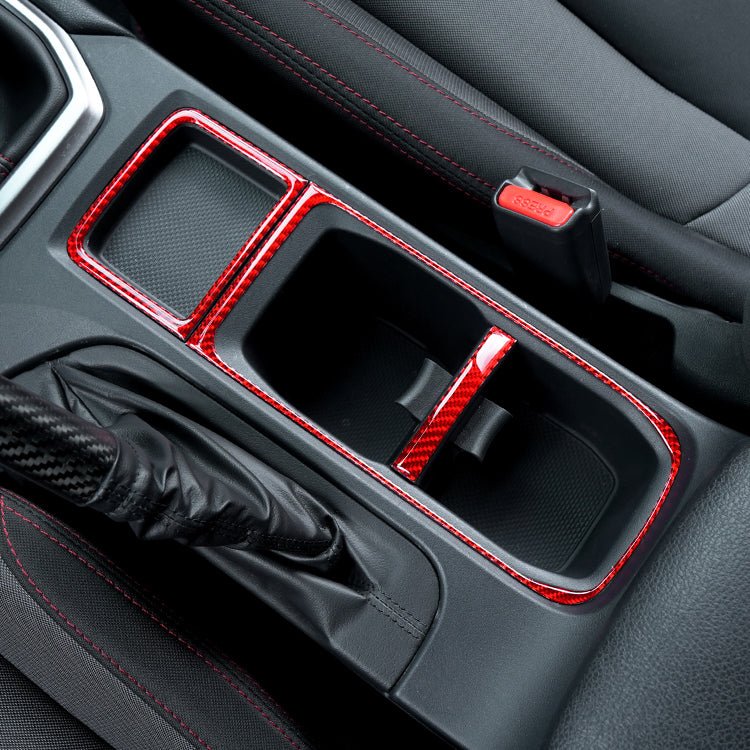JDMuscle [22-26 WRX] P&S Series Carbon Fiber Cupholder Inner Trim | Black Carbon Fiber/ Red Carbon Fiber*Clearance*No Returns*