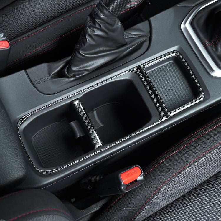 JDMuscle [22-26 WRX] P&S Series Carbon Fiber Cupholder Inner Trim | Black Carbon Fiber/ Red Carbon Fiber*Clearance*No Returns*