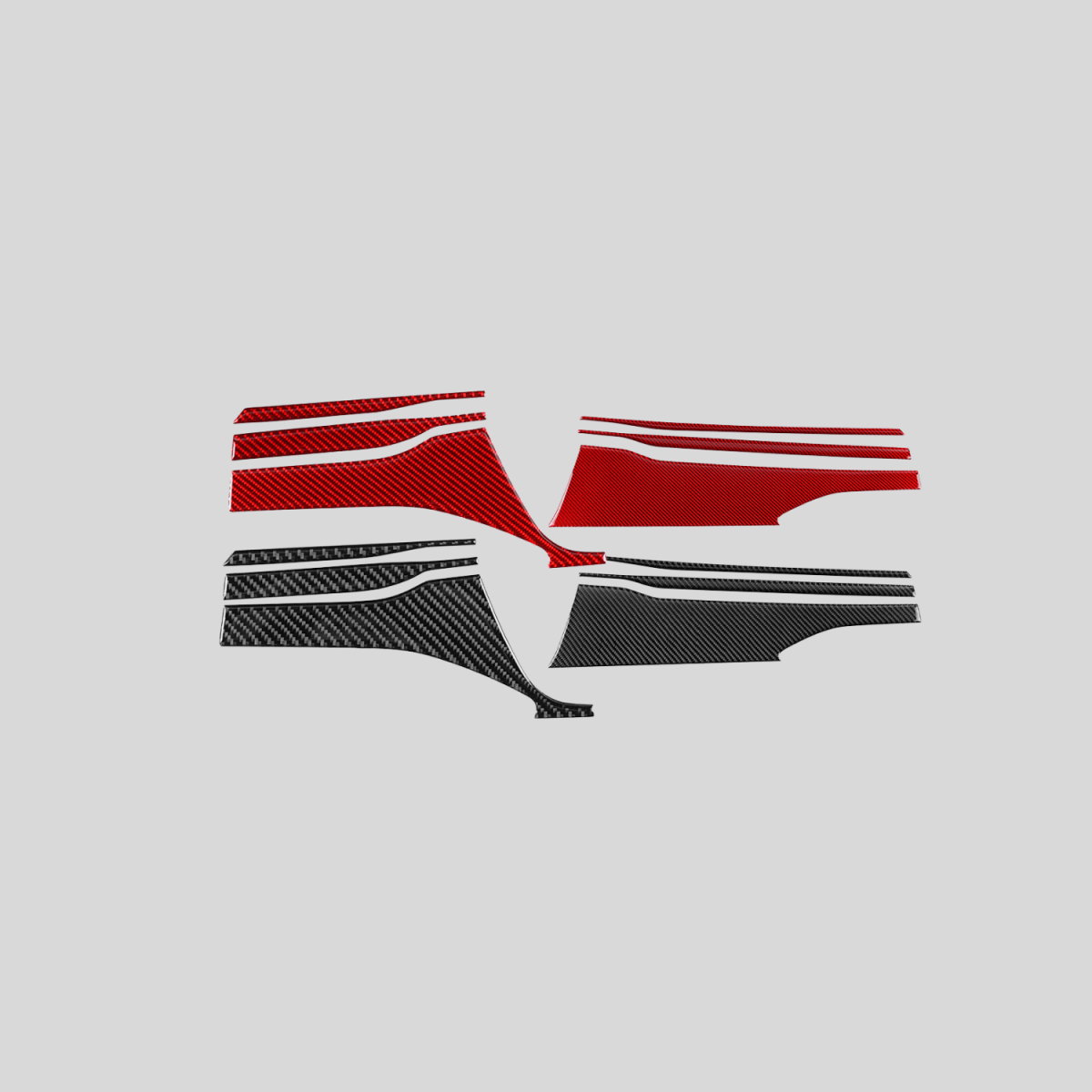 JDMuscle [22-26 WRX] P&S Series Carbon Fiber Dash Trim Covers 6 PC | Black Carbon Fiber/ Red Carbon Fiber*Clearance*No Returns*