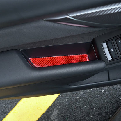 JDMuscle [22-26 WRX] P&S Series Carbon Fiber Door Pocket Covers 4 PC | Black Carbon Fiber/ Red Carbon Fiber*Clearance*No Returns*