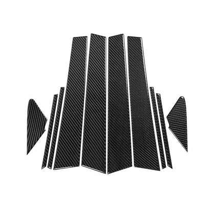 JDMuscle [22-26 WRX] P&S Series Carbon Fiber Exterior Pillar Covers 10 PC | Black Carbon Fiber/ Red Carbon Fiber*Clearance*No Returns*