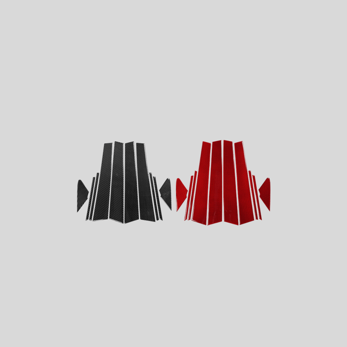 JDMuscle [22-26 WRX] P&S Series Carbon Fiber Exterior Pillar Covers 10 PC | Black Carbon Fiber/ Red Carbon Fiber*Clearance*No Returns*