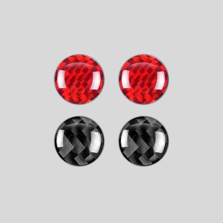 JDMuscle [22-26 WRX] P&S Series Carbon Fiber Infotainment Volume/Tune Buttons Covers 2 PC | Black Carbon Fiber/ Red Carbon Fiber*Clearance*No Returns*