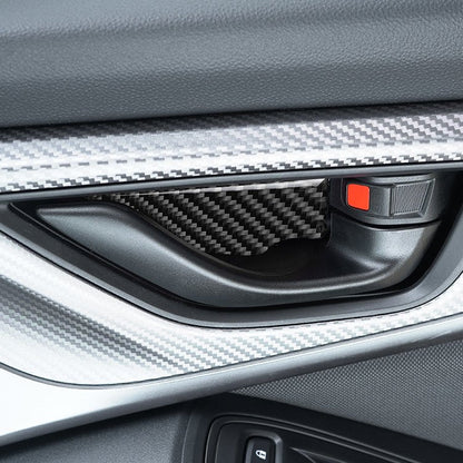 JDMuscle [22-26 WRX] P&S Series Carbon Fiber Interior Door Bowl Trim 4 PC | Black Carbon Fiber/ Red Carbon Fiber*Clearance*No Returns*