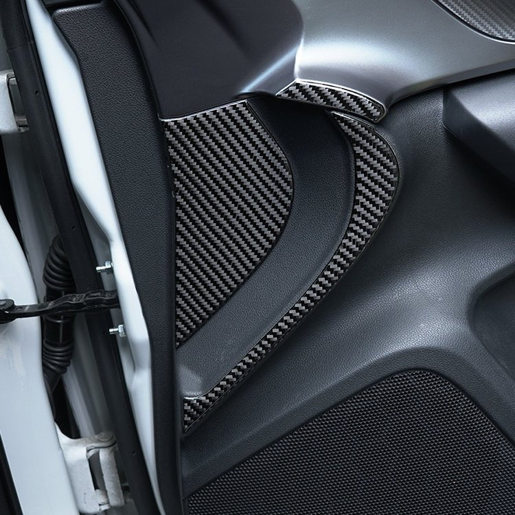 JDMuscle [22-26 WRX] P&S Series Carbon Fiber Interior Door Inner Panel Accent Covers 6 PC | Black Carbon Fiber/ Red Carbon Fiber*Clearance*No Returns*