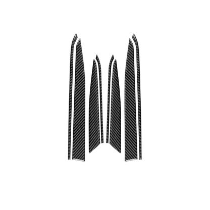 JDMuscle [22-26 WRX] P&S Series Carbon Fiber Interior Door Upper Panel Accent Covers 8 PC | Black Carbon Fiber/ Red Carbon Fiber*Clearance*No Returns*