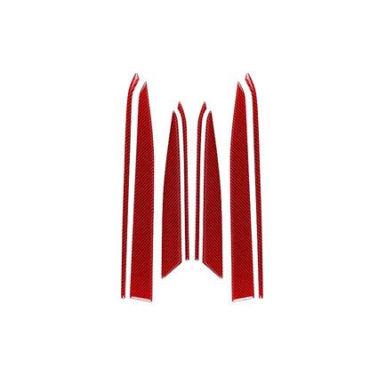 JDMuscle [22-26 WRX] P&S Series Carbon Fiber Interior Door Upper Panel Accent Covers 8 PC | Black Carbon Fiber/ Red Carbon Fiber*Clearance*No Returns*